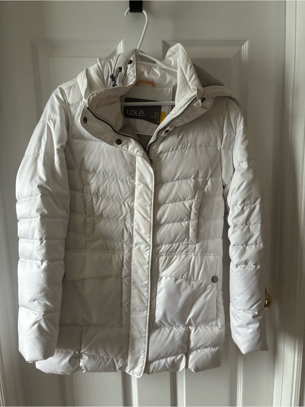 Lole Women's White Puffer Coat with Hood